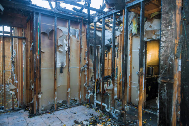Professional Fire Damage Restoration technician working in Columbus, WI